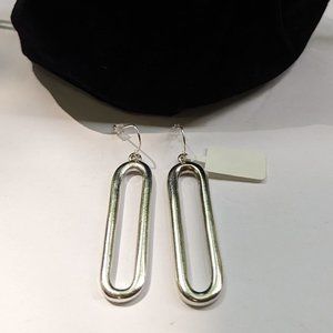 BEN AMUN Industria Drop Earrings Silver Plated Metal Brand New